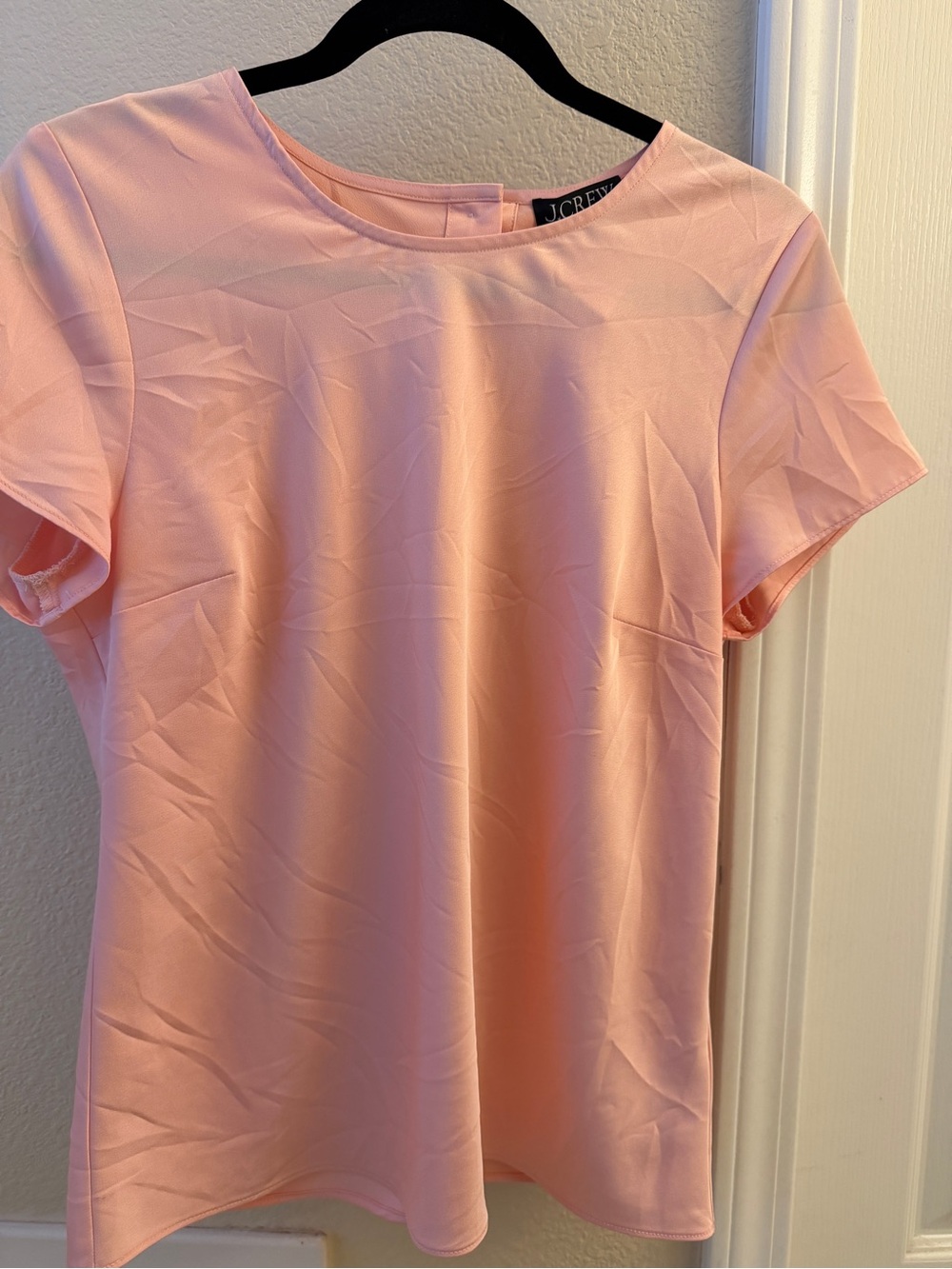 J. Crew Light Pink Short-Sleeve Satin Tee